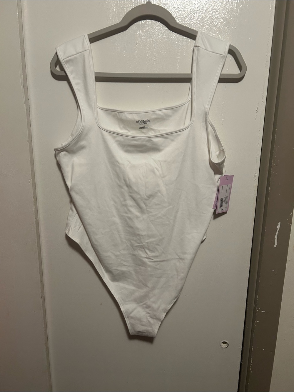wild fable White Square Neck Bodysuit
